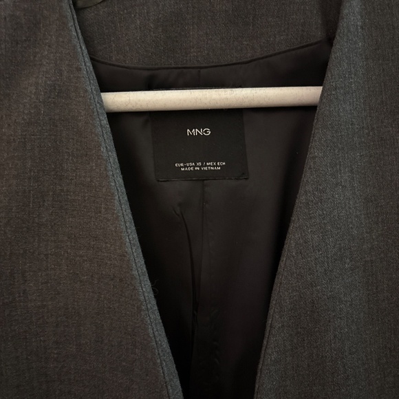MNG by Mango Charcoal Grey Open-Front Blazer – Size S - Picture 2 of 4